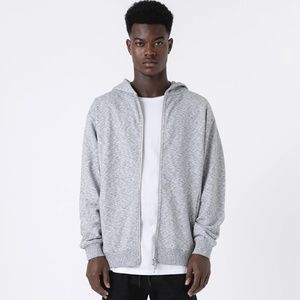 Zanerobe Orgo Hood Zip Sweat Shirt Hoody in White Noise Men’s - NEW